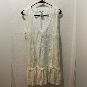 New Taj By Sabrina Crippa Mini Dress Size M tiara lace white $398